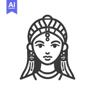 Aset desain premium: A stylized illustration of an elegant woman in traditional attire