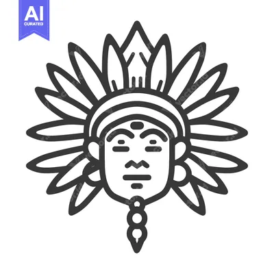 Popular premium asset: A symmetrical illustration of a stylized native person wearing a headd