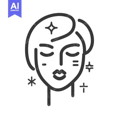 Aset premium populer: A simple black and white line art portrait of a woman