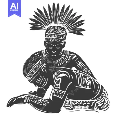 Premium design asset: Indigenous Peoples in a Symbolic Embrace