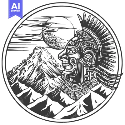 Aset premium populer: Indigenous Warrior in Mountains with Full Moon