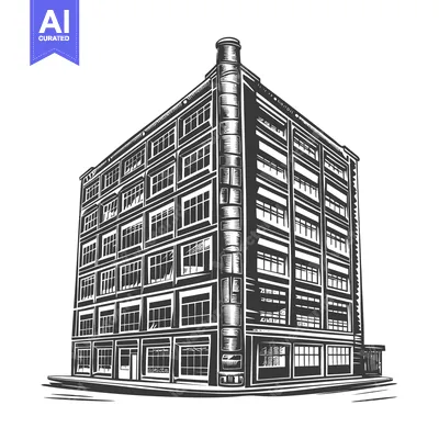 Premium design asset: A Detailed Illustration Of A Multistory Building