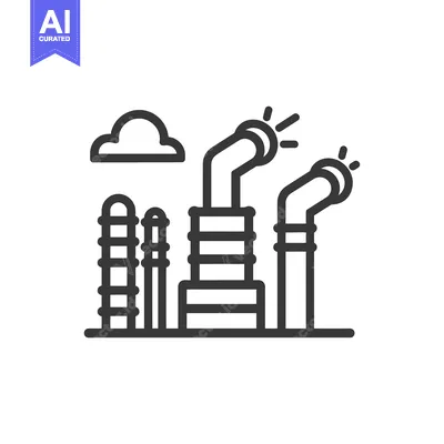 Aset premium populer: Industrial Factory with Smoke Stack Emissions and a Cloud