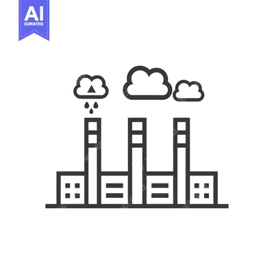 Aset desain premium: Industrial Pollution with Rain and Smoke Clouds