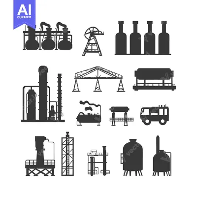 Popular premium asset: Industrial Silhouettes:  A Collection of Factory Structures and Equipm