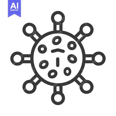 A black and white illustration depicting a microorganism virus