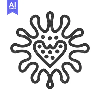 Aset desain premium: A stylized illustration depicting a symmetrical abstract floral elemen