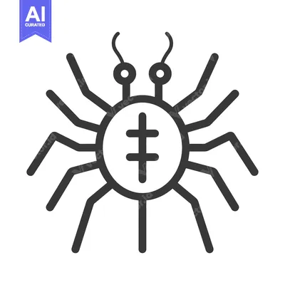 Aset premium populer: A digital stylized insect with segmented legs and antennae