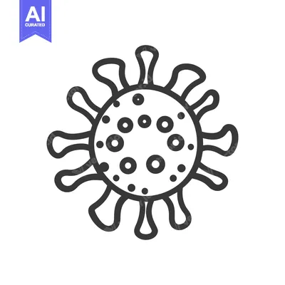 Vector illustration depicting a stylized representation of a virus par