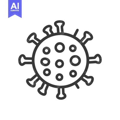 Aset premium populer: The stylized illustration of a microscopic viral particle is circular