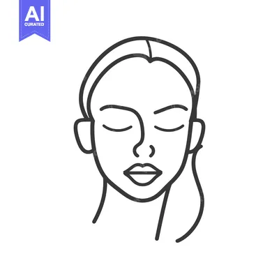 Popular premium asset: Simple line drawing depicting a woman with eyes softly closed