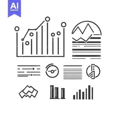 Aset desain premium: An illustration depicting various statistical data visualization chart
