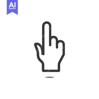 Aset premium populer: Minimalist Hand Cursor Icon with Pointing Finger and Subtle Shadow