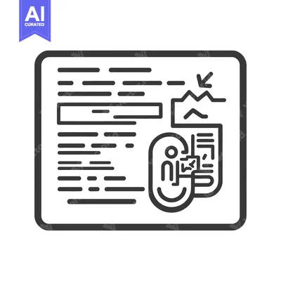 Aset desain premium: A graphic illustration showing a document with important elements high