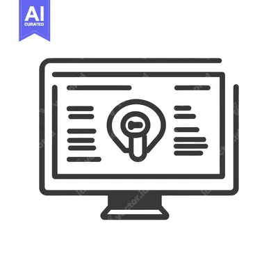Aset desain premium: A computer screen displaying a key icon and data information