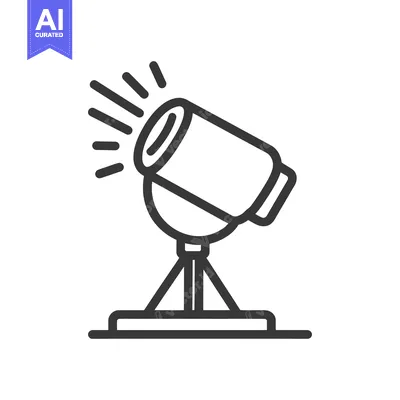 Aset desain premium: Spotlight Icon: Minimalist Vector Illustration of Stage Lighting Equip