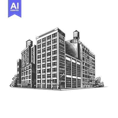 Aset premium populer: Urban Industrial Complex Building Illustration Design