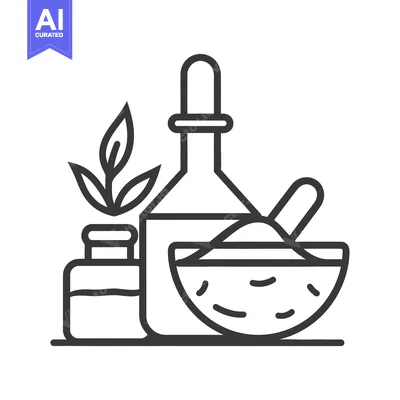 Premium design asset: An image showing botanical and herbal apothecary tools and accessories
