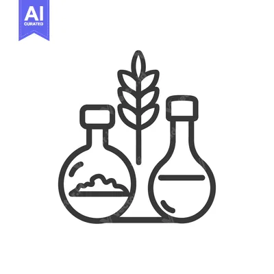 Aset premium populer: Laboratory flasks and wheat illustrate brewing or scientific processes