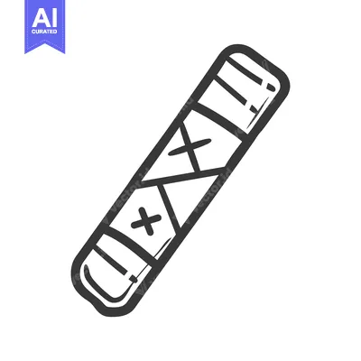 Aset premium populer: An illustration depicts a bandage with decorative cross markings on it
