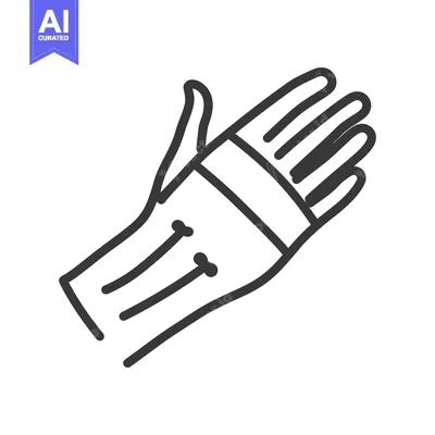Aset premium populer: Simple illustration of an open hand with fingers and a wrist band