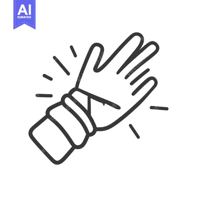Aset desain premium: Black and white illustration of a hand with wrist injury