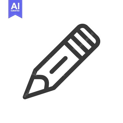 Premium design asset: Simple Dark Gray Pencil Icon on White Background, Minimalist Design