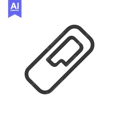Aset premium populer: Minimalist Paper Clip Icon: Bold Outline on White Background