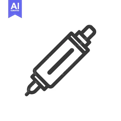 Aset premium populer: Minimalist Vector Icon of a Pen, Isolated on White Background