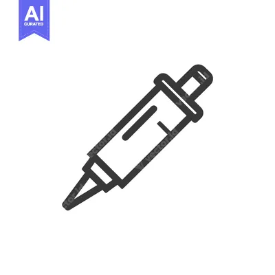 Minimalist Syringe Icon: Medical Injection Tool Outline