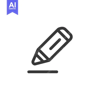Aset desain premium: Minimalist Pencil Icon: Writing, Drawing, and Creativity Symbol on Whi