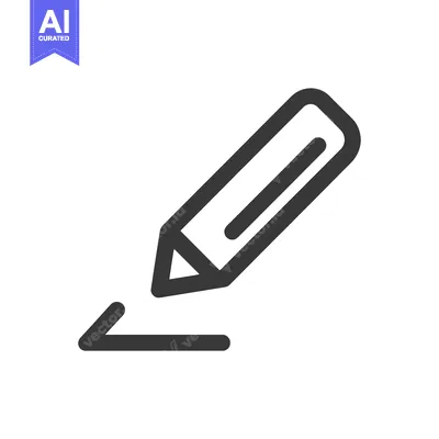 Aset premium populer: Minimalist Pencil Icon: Dark Gray Line Drawing on White Background