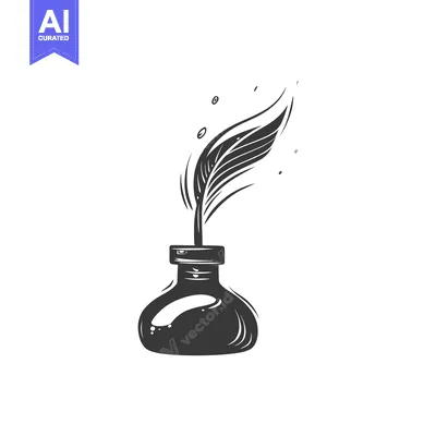 Popular premium asset: A stylized inkwell with a feather quill pen resting inside it