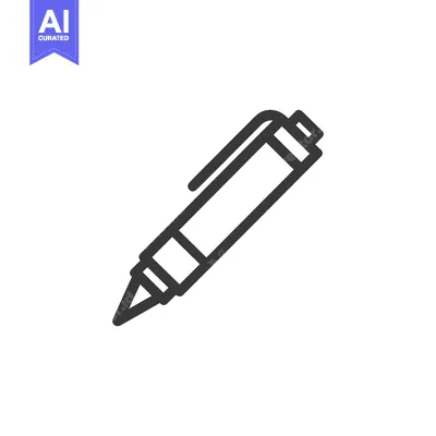 Aset premium populer: Minimalist Pen Icon: Sleek Design for Writing and Creativity