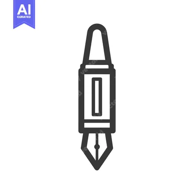 Aset desain premium: Elegant Fountain Pen Icon: Minimalist Design for Writing and Creativit
