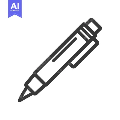 Aset premium populer: Minimalist Pen Icon: Bold Outline on White Background, Writing Tool Sy
