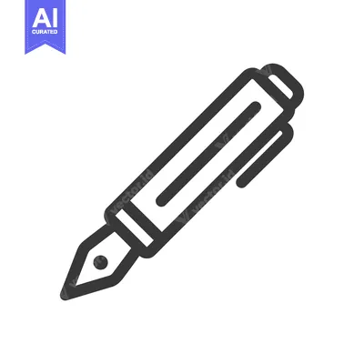 Aset desain premium: Minimalist Fountain Pen Icon: Elegant Writing Tool Symbol