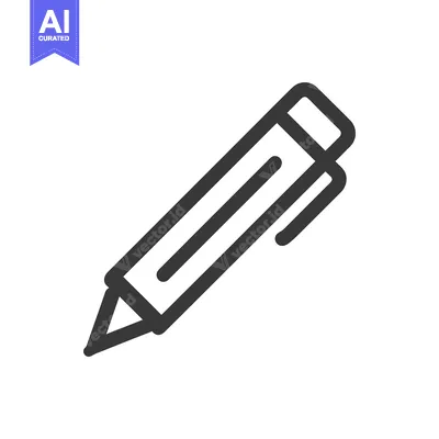 Aset premium populer: Bold Outline Pen Icon on White Background, Minimalist Design