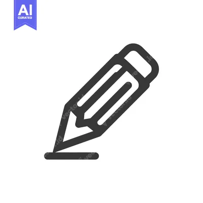 Aset desain premium: Bold Line Art: Pencil Drawing a Line on White Background