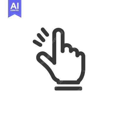 Aset premium populer: Clicking Hand Icon: Bold Line Art with Action Indication