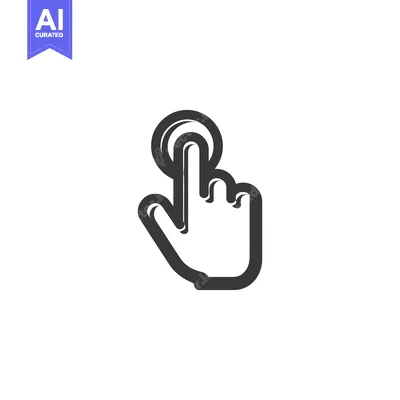 Aset desain premium: Stylized Hand Icon: Finger Tapping or Pressing Button in Gray