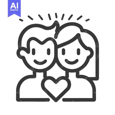 Aset desain premium: An Illustration Depicting A Loving Couple Embracing Each Other