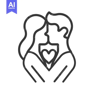 Aset desain premium: A loving couple embraces each other and their affection