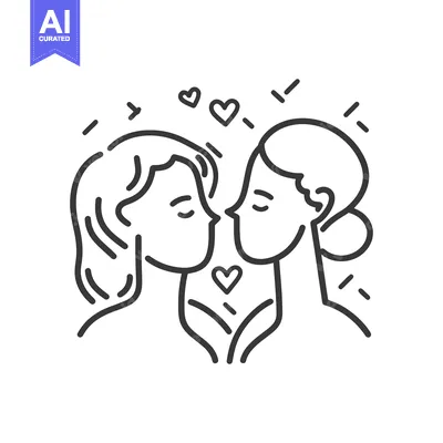 Aset premium populer: Two people are very close and showing affection with each other