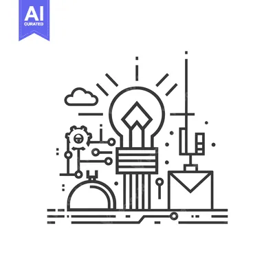 Premium design asset: Innovation and Technology with a Light Bulb, Gear, and Envelope