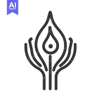 Aset premium populer: An abstract illustration featuring a stylized flame or plant design