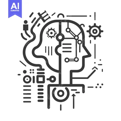 Popular premium asset: An abstract line drawing depicting the concept of artificial intellige