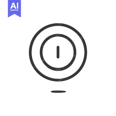 Aset desain premium: Minimalist Power Button Icon with Subtle Shadow on White Background