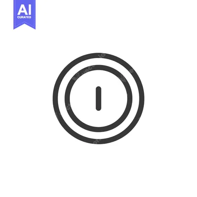 Aset desain premium: Minimalist Power Button Icon with Double Circle Design on White Backgr