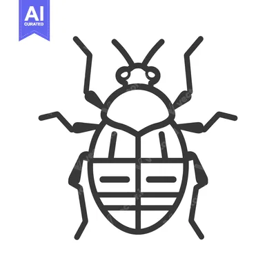 Popular premium asset: A simple linear illustration depicting a stylized insect or bug